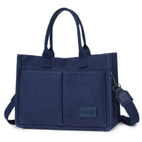 Weiyinxing Large Capacity Canvas Tote Bags for Women Work Commuting Carrying Bag College Style Student Outfit Book Shoulder Shopper Bag