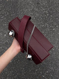 Weiyinxing Leather Burgundy Bridal Wedding Bag 2024 New Popular Chain Crossbody Bags Women Classic Flap Design Small Handbag