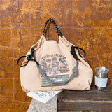 Weiyinxing Embroidery Women Shoulder Bag Designer Eco Bags for Women Rope Handle Handbags Drawstring Bag Reusable Shopper Tote