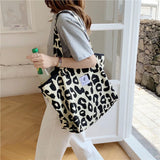 Weiyinxing Chic Big Casual Tote Bag Leopard Shoulder Bag Ladies Canvas Bag New 2024 Shopping Bag Bolsa Mujer