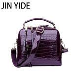 Weiyinxing YIDE New Designer Women's Handbags Quality Oil Pu Women Messenger Bag Crocodile Pattern Patent Leather Shoulder Bags Ladies