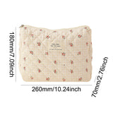 Weiyinxing Women's Aesthetic Makeup Bag Quilted Cotton Toiletry Organizer Ladies Printed Cosmetic Pouch Large Capacity Storage Bag
