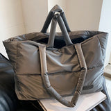 Weiyinxing Puffy Shoulder Bag Women Quilted Space Cotton Down Feather Padded Large Capacity Handbag Winter Shopping Tote Bolsas