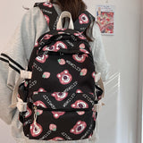 Weiyinxing Women Cartoon Laptop Cute Printing School Bag Female Waterproof Fashion Girl Travel Nylon Book Bags Lady College Backpack Trendy