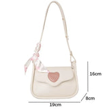 Weiyinxing Love Heart Women's Small Square Shoulder Bags Fashion Female Messenger Bag Simple Ladies Crossbody Purse Handbag with Scarf