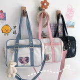 Weiyinxing Harajuku Women Shoulder Bag Japanese JK Uniform Itabag Fashion Patchwork PU Kawaii Crossbody Bags Femme Casual Bolso Mujer