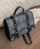 Weiyinxing Preppy Style Jk Backpack Women Autumn New Leather Handle Backpacks Briefcase Ladies Harajuku Aesthetic Blue Schoolbag