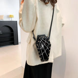 Weiyinxing Shaped Trend Crossbody Bag Halloween PU Rose Spider Sling Purses 2024 Novelty 3D Cartoon Cellphone Bag Y2K Gothic Satchel