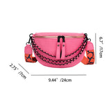 Weiyinxing Luxury Chest Bag For Women Leather Chest Waist Pack Travel Crossbody Female Half Moon Waist Belt Bag Ladies Fanny Packs
