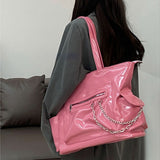 Weiyinxing Pink Womens Tote Bag Luxury Designer Large Capacity Pu Leather Shoulder Bag Korean Style Fashion All-match Female Handbag