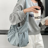 Weiyinxing Edition Nylon Casual Crossbody Bag Fashionable Lazy Style Shoulder Bag Personalized Drawstring High end Pleated Cloud Bag