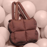 Weiyinxing Puffy Shoulder Bag Women Quilted Space Cotton Down Feather Padded Large Capacity Handbag Winter Shopping Tote Bolsas