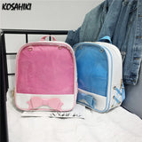 Weiyinxing Contrast Sweet Y2k Bow Backpack Students Casual Kawaii Cute Schoolbags Women Transparent Backpacks Preppy Ita Bag