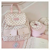 Weiyinxing Floral Canvas Sweet Chic Korean Mini Backpack 2024 Spring New Campus College Student Small Backpacks