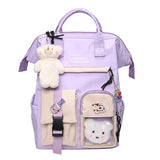 Weiyinxing Backpack Women Candy Color Laptop Backpacks Cute Kawaii High School Bags for Teenage Girl Japanese Travel Camping Backpack