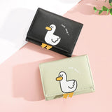 Weiyinxing Women Wallet Cute Luck Duck Short Wallet Leather Small Purse Girls Money Bag Card Holder Ladies Female Hasp 2024 Fashion