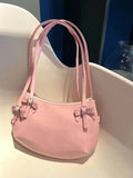 Weiyinxing Sweet Cute Pink Handbag Women New Harajuku Bow Chic Y2k Bags Purse Ladies Fairycore Aesthetic Underarm Bag Bolso Mujer