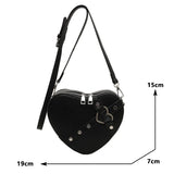 Weiyinxing Y2K Small Chain Rivet Shoulder Bag Heart Shaped Purse Handbag Red PU Leather Gothic Tote Bag Fashion Women Crossbody Bag