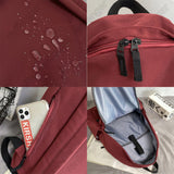 Weiyinxing Women Travel Nylon Red Student Backpack Female Kawaii Trendy Book Bag Lady Laptop College Backpack Fashion Girl School Bags
