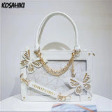 Weiyinxing Y2k Lolita Butterfly Chain Shoulder Bags Trendy Gothic Harajuku Ita Bag Japanese Chic Women Transparent Handbags Crossbody