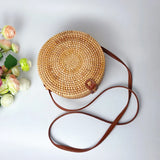 Weiyinxing Woven Women'S Shoulder Bag Round Straw Beach Bags Female Bohemian Handbag Luxury Designer Handmade Crossbody Bag Bali Box