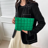 Weiyinxing Cotton Square Small Makeup Pouch Winter Quilted Padded Puffer Cosmetic Bag Nylon Puffy Mini Storage Bag Travel Toiletry Bag