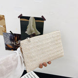 Weiyinxing Women's Woven Handbag 2023 Spring Summer Style Retro Fashion Solid Color Zipper Straw Weaving Clutches Versatile
