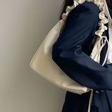 Weiyinxing Fashion Casual Shoulder Bag Solid Color Simple Pu Leather Ruched Crossbody Bag New Harajuku Style Luxury Designers Handbag