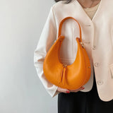 Weiyinxing Advanced Crescent-shaped Bag For Women PU Leather Shoulder Bag Solid Color Underarm Bag Designer Lady Handbag Purse
