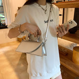 Weiyinxing Metal Short Handle Leather Crossbody Bags for Women 2024 Ladies Designer Handbags Ans Purses Casual Tote Bags