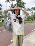 Weiyinxing Harajuku Silver Crossbody Bag Women 2024 New Nylon Chic Casual Messenger Bag Female Large Capacity Solid Y2k Handbags