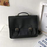 Weiyinxing College Style Girls Student Backpack School Book Bag for Women Pu Leather Lady Shoulder Bags Solid Color Crossbody Bags