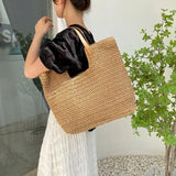 Weiyinxing Design Straw Bag For Women 2024 New Large Capacity Beach Bag Summer Handmade Rattan Woven Shoulder Bag Female Handbag