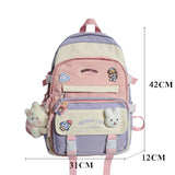 weiyinxing Fashion Kawaii Schoolbag for Teenage Waterproof Nylon Girls Bagpack Women Laptop Backpack Travel Bag Black Bookbag