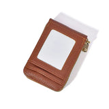 Weiyinxing Men's Card Holder Unisex Wallet Genuine Leather Business Card Holder Zipper Card Protect Case ID Bank Cards Holders Purse Wallet