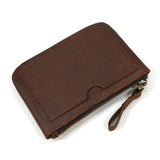 Weiyinxing Men's Genuine Leather Zipper Coin Wallet Wowen Natural Leather Mini Short Purse Card Holder Change Purse for Man Clutch Wallets