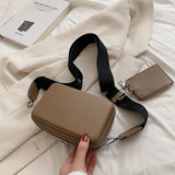 Weiyinxing Box Crossbody Bags for Women 2024 Female Designers Trend Small Leather Shoulder Side Bag Handbags with Wide Belt