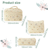 Weiyinxing Women's Aesthetic Makeup Bag Quilted Cotton Toiletry Organizer Ladies Printed Cosmetic Pouch Large Capacity Storage Bag