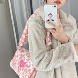 Weiyinxing Leopard Print Women Furry Shoulder Crossbody Bag Soft Plush Cool Girls Messenger Bags Fashion Design Ladies Purse Handbags