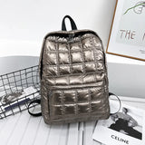 Weiyinxing Winter Ultra Light Space Down Women's Backpack Quilted Plaid Female School Backpacks Bags for Women Girls