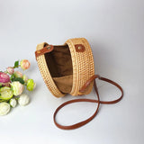 Weiyinxing Woven Women'S Shoulder Bag Round Straw Beach Bags Female Bohemian Handbag Luxury Designer Handmade Crossbody Bag Bali Box