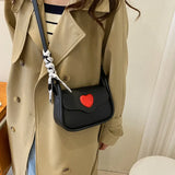 Weiyinxing Love Heart Women's Small Square Shoulder Bags Fashion Female Messenger Bag Simple Ladies Crossbody Purse Handbag with Scarf