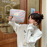 Weiyinxing Color Plaid Women's Makeup Bag Cosmetic Coin Phone Ladies Storage Bags Girls Student Casual Clutch Bag Wallet Handbags