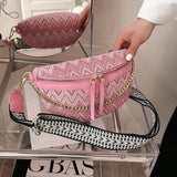 Weiyinxing Style Waist Bag Embroidery Handbag Purse Pu Leather Fanny Pack For Women Boho Beach Crossbody Chest Bag Banana Belt Bags