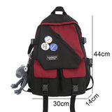 Weiyinxing Female Harajuku College Bag Trendy Fashion Ladies Badge Backpack Men Women Student Bag Girl Boy Travel School Backpack Book