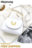Weiyinxing Autumn Sailor Moon Ladies Handbag Cat Shape Chain Women Shoulder Bag PU Leather Bag Women Tote Bag Crossbody Leather Wallet