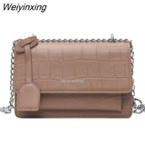 Weiyinxing Retro Fashion Chain Bag Ladies Messenger Bags for Women 2023 Casual Shoulder Bag Small Square Bag Solid Color Female Bag
