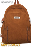 Weiyinxing Girl Corduroy Kawaii Backpack Cool Design Female Travel College Backpack Fashion Lady Cute Book Women Laptop Student Bags