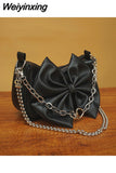 Weiyinxing Luxury Pearl Bow Shoulder Bag 2023 Summer Fashion Versatile Chain Crossbody Bag for Women Purses and Handbags