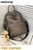 weiyinxing Quality Leather Backpack Bags for Women 2023 Winter School Bags for Teenagers Girls Luxury Back Packs Designer Backpack
